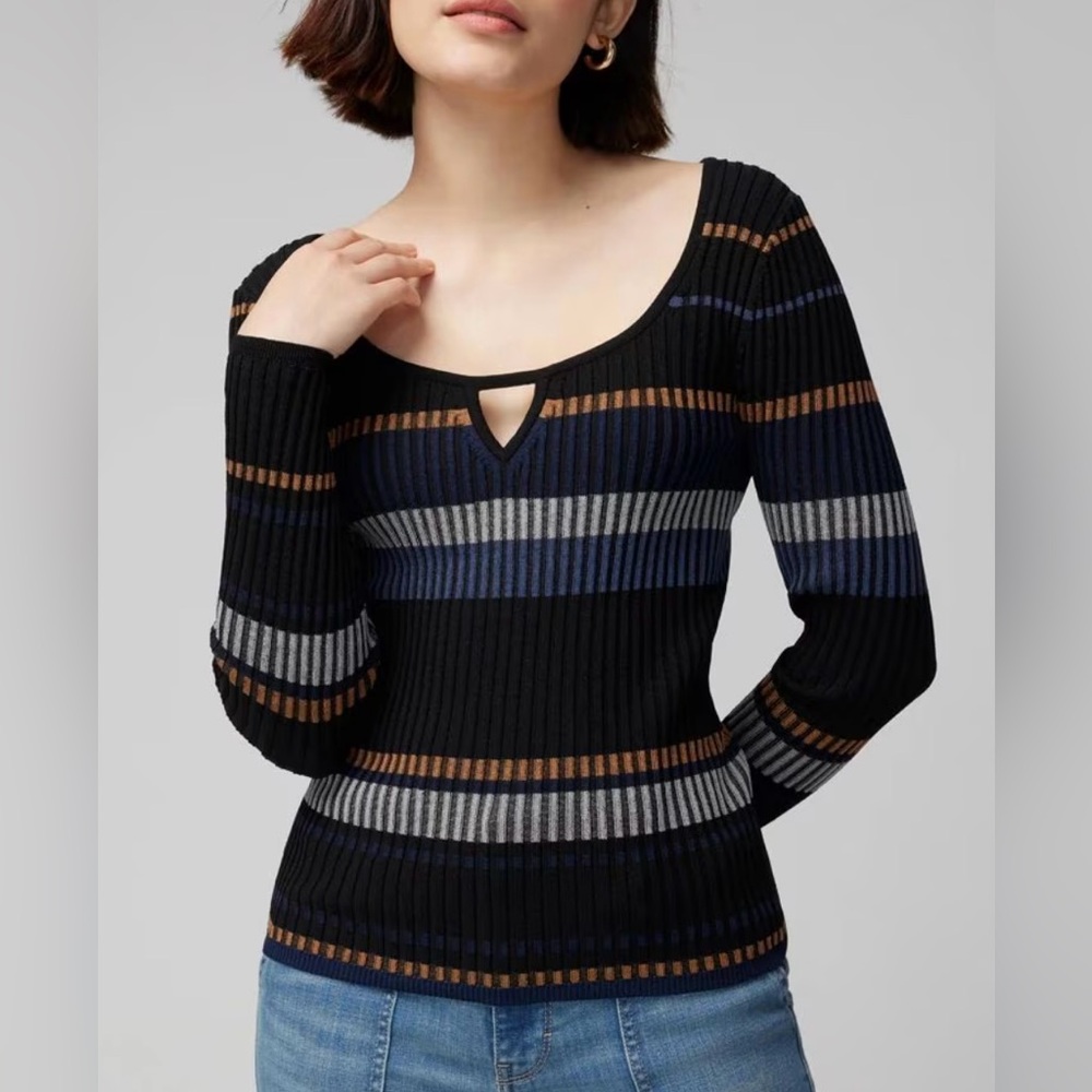 White House Black Market Multicolor Striped Pullover Sweater
